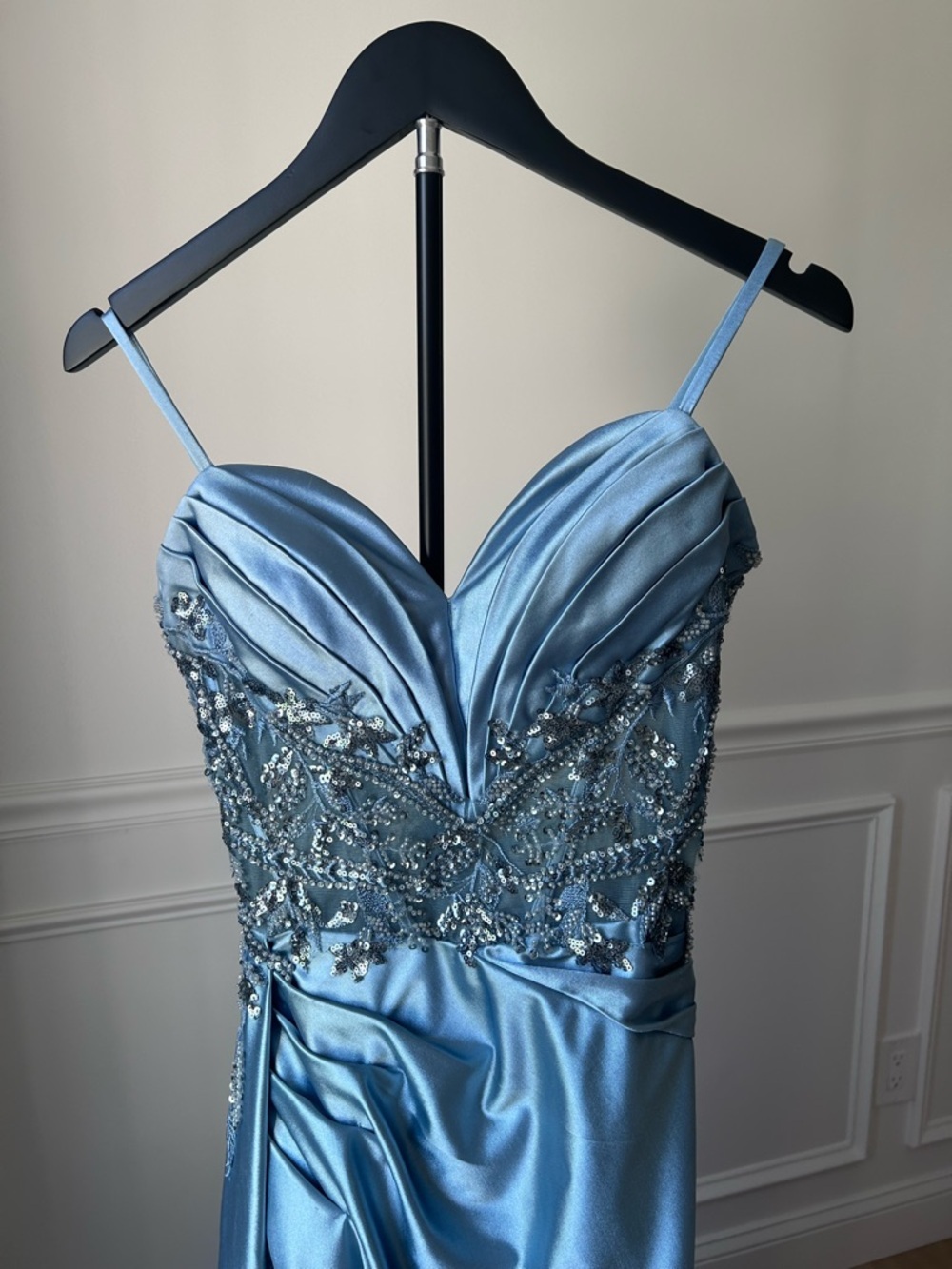 Blue Satin DRESS / BRIDESMAID DRESS / EVENING DRESS - Picture 7 of 10